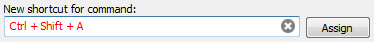 Shortcut is already assigned